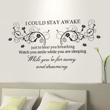 "I Could Stay Awake" PVC Removable Wall Sticker Decor for bedroom living rooms SM6