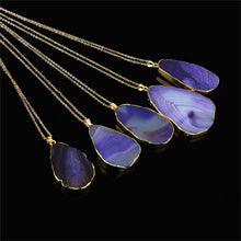 Irregular Colorful Amethyst Stone Charms Jewelry Collares bijoux piedras naturales Natural Stone Pendant Necklace SM6