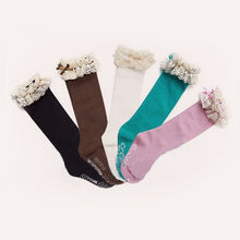 Kids Baby Girls Candy Color Cotton Lace Socks School High Knee Socks 2-9 Years 5 ColorsSM6