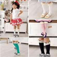 Kids Baby Girls Candy Color Cotton Lace Socks School High Knee Socks 2-9 Years 5 ColorsSM6