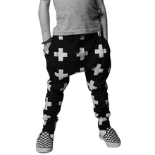 Kids Baby Unisex Cotton Cross Pattern Bottoms Harem Pants Boys Girls Punk Rock Trousers 2-6Years SM6