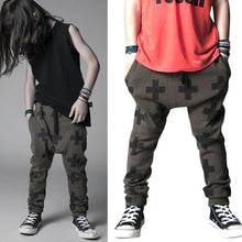 Kids Baby Unisex Cotton Cross Pattern Bottoms Harem Pants Boys Girls Punk Rock Trousers 2-6Years SM6