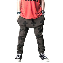 Kids Baby Unisex Cotton Cross Pattern Bottoms Harem Pants Boys Girls Punk Rock Trousers 2-6Years SM6