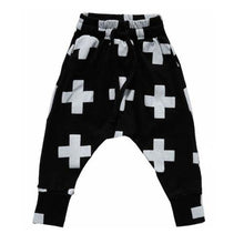 Kids Baby Unisex Cotton Cross Pattern Bottoms Harem Pants Boys Girls Punk Rock Trousers 2-6Years SM6