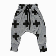 Kids Baby Unisex Cotton Cross Pattern Bottoms Harem Pants Boys Girls Punk Rock Trousers 2-6Years SM6