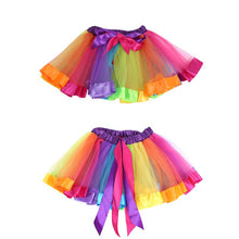 Kids Girl Rainbow Tutu Ballet Dance Skirts Party Tulle Skirt Costume SM6