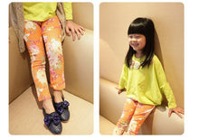 Kids Leggings For Girls New Girl Floral Skinny Pencil Pants Children Pants 100% Cotton SM6