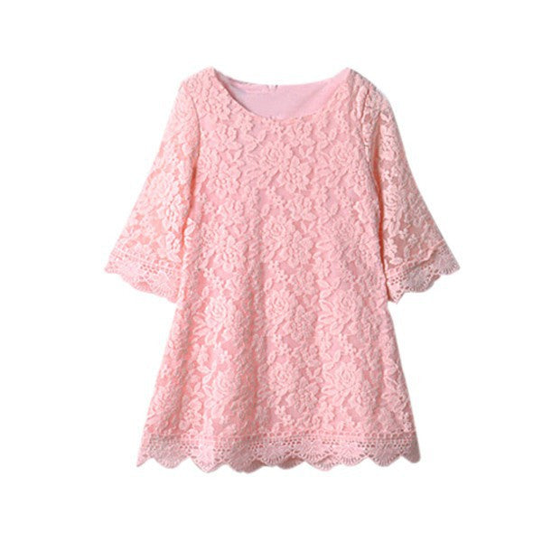 Kids Sweet Girls Baby Dress Clothing Girl Floral Flower Lace Party Dresses Children Clothes SM6