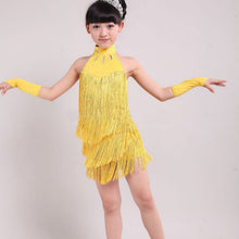Kids Tasseled Ballroom Latin Salsa Dancewear Girls Party Dance Costume DressSM6