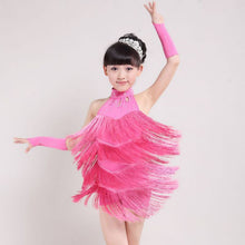 Kids Tasseled Ballroom Latin Salsa Dancewear Girls Party Dance Costume DressSM6