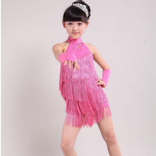 Kids Tasseled Ballroom Latin Salsa Dancewear Girls Party Dance Costume DressSM6