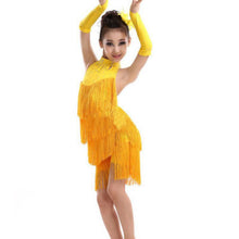 Kids Tasseled Ballroom Latin Salsa Dancewear Girls Party Dance Costume DressSM6