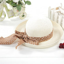 Korea Women Big Bowknot Straw Hat Travel Panama Cap Beach Hat Fedora UV Hats SM6