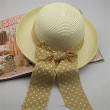 Korea Women Big Bowknot Straw Hat Travel Panama Cap Beach Hat Fedora UV Hats SM6