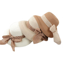 Korea Women Big Bowknot Straw Hat Travel Panama Cap Beach Hat Fedora UV Hats SM6
