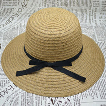 Korea Women Bowknot Large Brim Straw UA Protection Dome Hat Panama Cap Beach Hat SM6