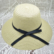 Korea Women Bowknot Large Brim Straw UA Protection Dome Hat Panama Cap Beach Hat SM6