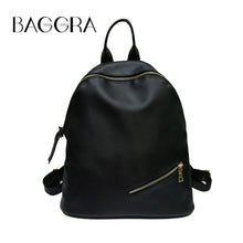 Korean Men Women Nylon Backpack Zipper Closure Large Capacity Solid Ruchsack Travel Student School Bag Black Laptop Bag SM6