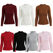 Korean Women Basic Knitted Sweater Striped Turtle Neck Long Sleeve Stretchy Elegant Pullover Top Bodycon Ribbed Knitwear SM6