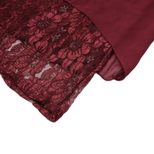 L-5XL Women Large Size Chiffon Lace Dress Irregular Long Sleeve Mini Double Layer Dress Elegant Loose Party Dress BlackBurgundy SM6