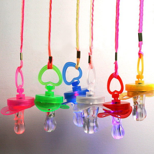 LED Flashing Baby Chupeta Pacifier Whistle Party Supplies Funny Toy Survival Tool Flash Glow Sticks Bar SM6