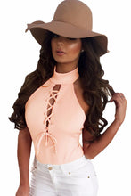 Lace-Up Front Backless Sexy Lingerie Bodysuit Jumpsuit Romper Turtle Neck Overalls For Combinaison Femme 32018 SM6