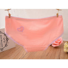 Ladies Cute Heart Shaped Panties Lovely Sexy Hollow Out Pink Underwear Women Low Waist Panties Cotton Briefs PY3 SM6