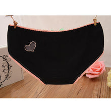 Ladies Cute Heart Shaped Panties Lovely Sexy Hollow Out Pink Underwear Women Low Waist Panties Cotton Briefs PY3 SM6