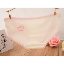 Ladies Cute Heart Shaped Panties Lovely Sexy Hollow Out Pink Underwear Women Low Waist Panties Cotton Briefs PY3 SM6
