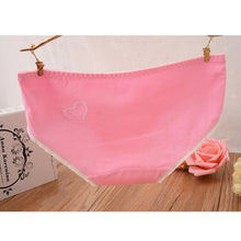 Ladies Cute Heart Shaped Panties Lovely Sexy Hollow Out Pink Underwear Women Low Waist Panties Cotton Briefs PY3 SM6