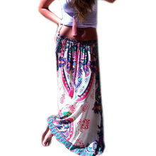 Lady Floral Print Maxi Elastic Waist Long Skirt Long Pleated Maxi Dress S-XL Women P16 SM6