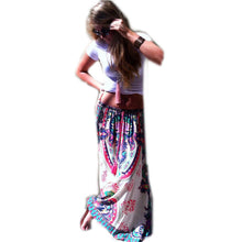Lady Floral Print Maxi Elastic Waist Long Skirt Long Pleated Maxi Dress S-XL Women P16 SM6