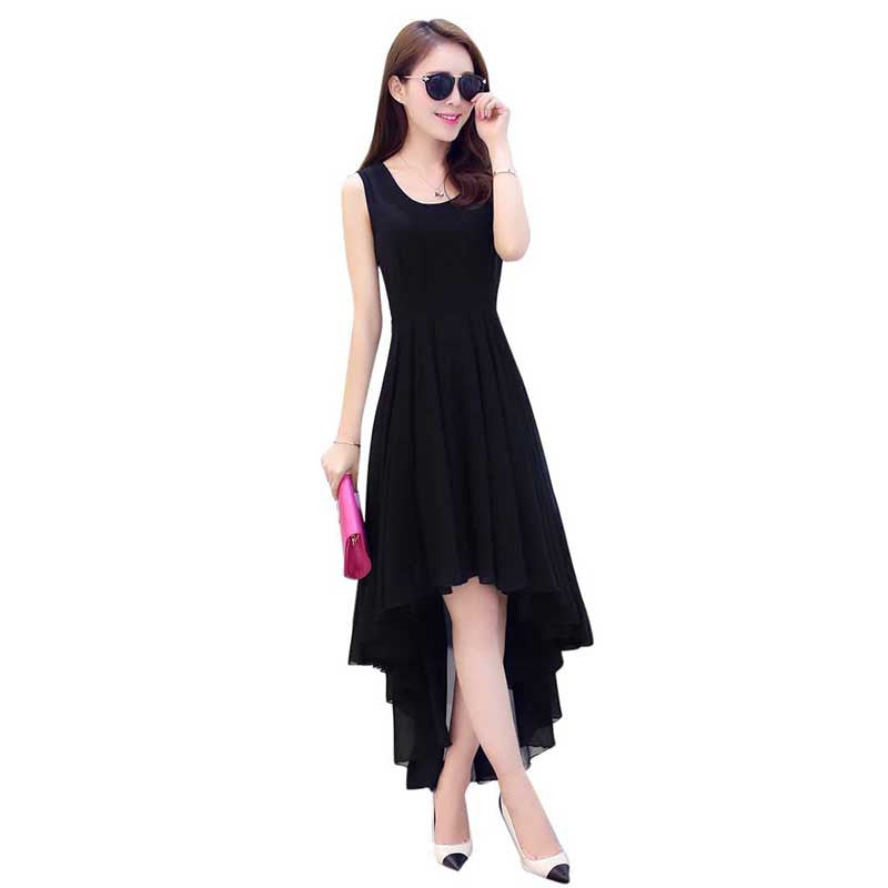 Large Size Women Clothing Casual Beach Dress Irregular Solid Long Party Maxi Dresses SM6