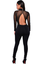 Long Sleeve Backless Bodycon Jumpsuit Long Pants Sexy Black Club Mesh Jumpsuit Turtleneck Sexy Romper For Overalls SM6