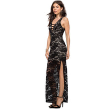 Look Taller Sexy Long Black Lace Dress Party Evening Elegant Sleeveless Long Party Dress Backless Vest Long Lace Dress SM6