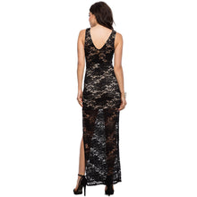 Look Taller Sexy Long Black Lace Dress Party Evening Elegant Sleeveless Long Party Dress Backless Vest Long Lace Dress SM6