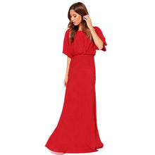 Loose Bust Red Chiffon Elegant Long Party Dress Backless Floor Length Dress Flare Sleeve Dress For Party Evening C732 SM6
