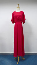 Loose Bust Red Chiffon Elegant Long Party Dress Backless Floor Length Dress Flare Sleeve Dress For Party Evening C732 SM6