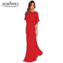 Loose Bust Red Chiffon Elegant Long Party Dress Backless Floor Length Dress Flare Sleeve Dress For Party Evening C732 SM6