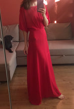 Loose Bust Red Chiffon Elegant Long Party Dress Backless Floor Length Dress Flare Sleeve Dress For Party Evening C732 SM6