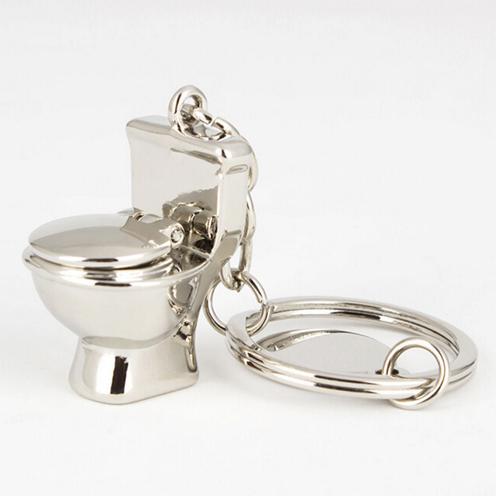 Lovely s Mini Toilet Key Ring Chain Classic 3D Keychain Bathroom Cute Creative Gift trinket  SM6
