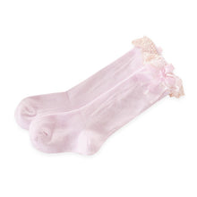 Lovely Baby 1-5 Y Toddler Girls Kids Cute Knee High Length Socks Organza Bow On LY5 SM6