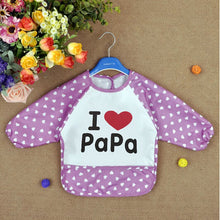 Lovely Boys Girls Baby Letter Print Infant Long Sleeve Anti Wear Waterproof Feeding Shirts Y4 SM6