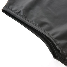 M L XL PU Leather O-neck Men Tank Tops Sexy Sleeveless Shirts Men Imitatiion Faux Leather Vest SM6