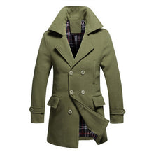 Men Cotton Blends Coat Long Jacket Double Breasted Overcoat SM6