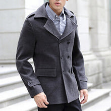 Men Cotton Blends Coat Long Jacket Double Breasted Overcoat SM6