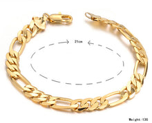 Men Jewelry Trendy 18K   Gold Plated 22 CM Thick Cuban Link Chain Bracelets Stamp Bracelet SM6