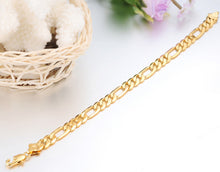 Men Jewelry Trendy 18K   Gold Plated 22 CM Thick Cuban Link Chain Bracelets Stamp Bracelet SM6