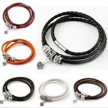 Men Retro Charm Bracelet Men Beads Chain Bangles Style Latest Popular 3 Laps Leather Bracelets SM6