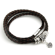 Men Retro Charm Bracelet Men Beads Chain Bangles Style Latest Popular 3 Laps Leather Bracelets SM6